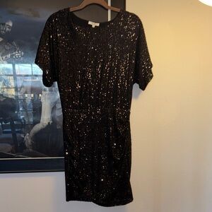 Z Supply Black Sequin Mini Dress